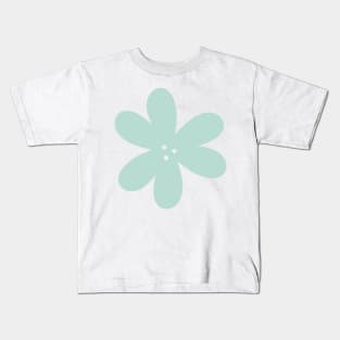 Cute Abstract Flower - Pastel Teal Green Kids T-Shirt